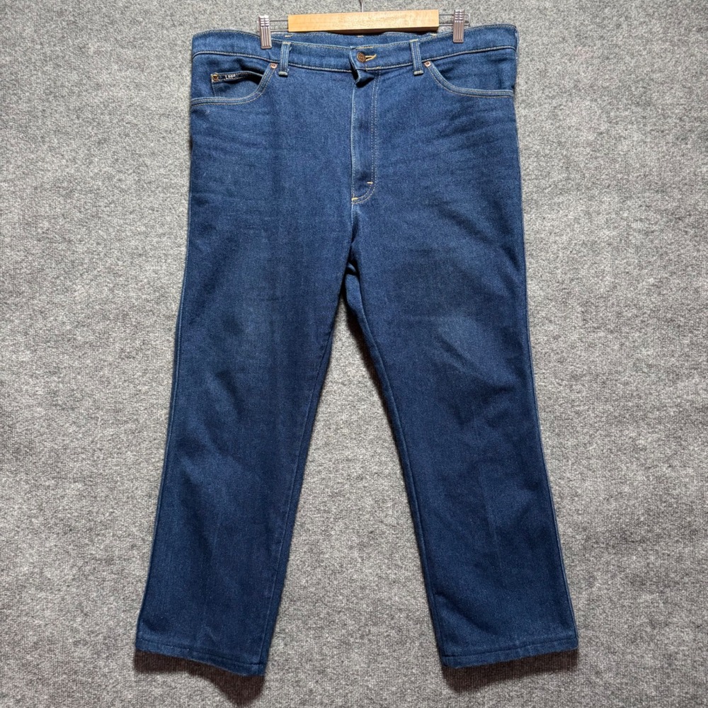 Vintage Lee Mens Dark Wash‎ Straight Leg Denim Jeans Union Made Blue 39x26
